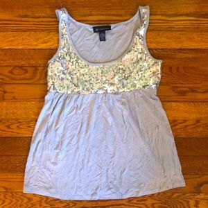 INC sequin empire waist top
